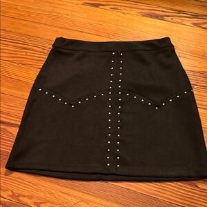Stylish Black Mini Skirt with Stud Details